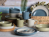  طقم أواني طعام من الخزف الحجري الساخن بلون طبيعي غير لامع